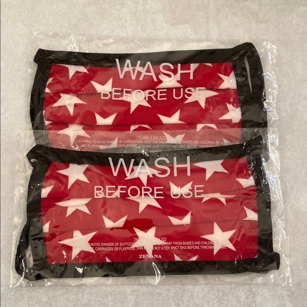 Red and White Star Face Masks